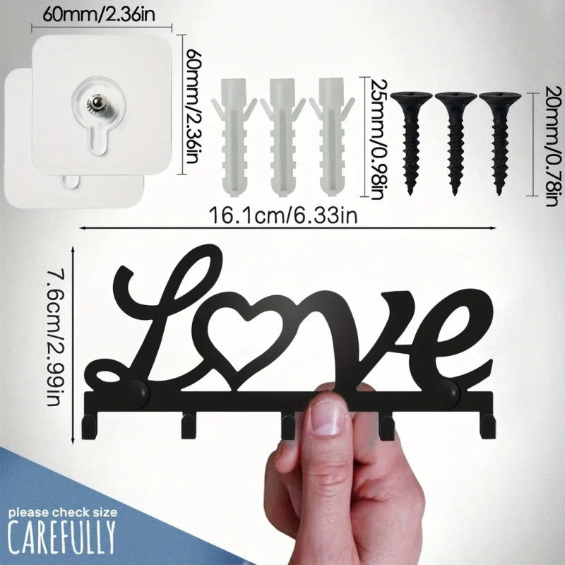 Love Letter Key Holder – Wall Mounted Decorative Key Stand with Hooks