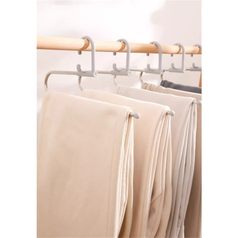 Foldable Metal Pant Hanger (Pack of 2) – Multi Layer Space Saving Closet Organizer