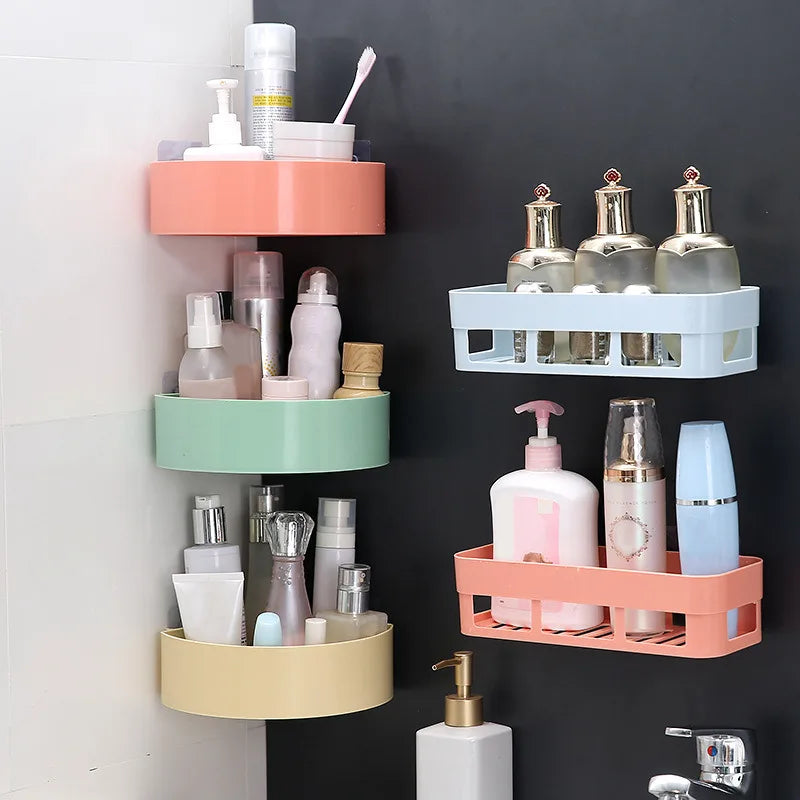 Pack of 2 Wall Mounted Corner Shelf – Double Layer Bathroom & Kitchen Storage Organizer