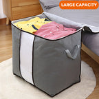 Premium Grey Storage Bag – Large Capacity Clothes & Blanket Organizer