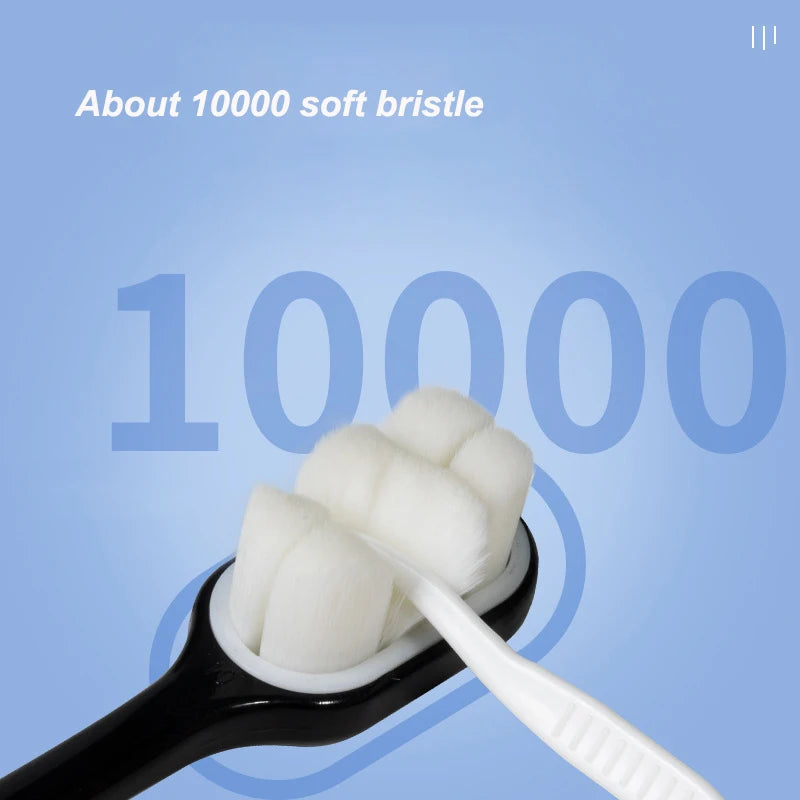 LOTUS Soft Toothbrush – Ultra Soft Bristles Adult Brush (White/Black Premium Design)