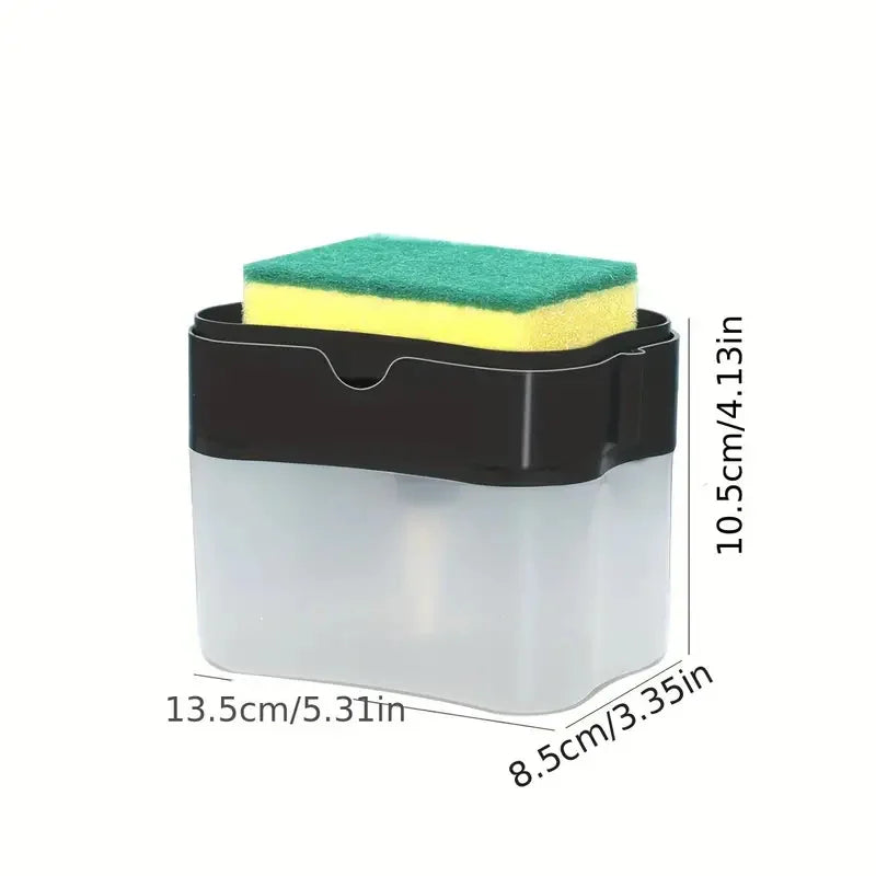 2-in-1 Soap Pump Dispenser with Sponge Holder – Press Type Liquid Soap Box