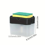 2-in-1 Soap Pump Dispenser with Sponge Holder – Press Type Liquid Soap Box