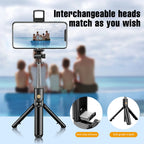 Selfie Stick with Bluetooth Remote & LED Light – Tripod Stand for Mobile (All-in-One)