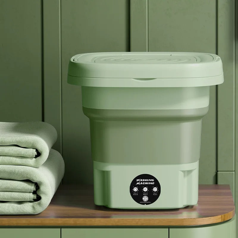 Portable Folding Mini Washing Machine – Compact Electric Washer for Travel & Home