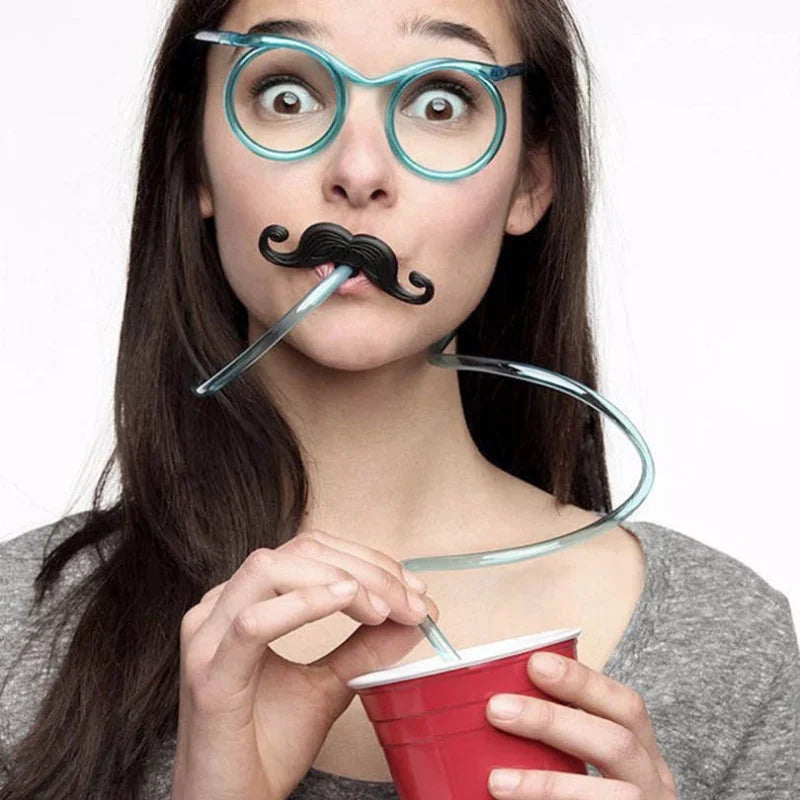 Creative Eyeglasses Straw Drinking