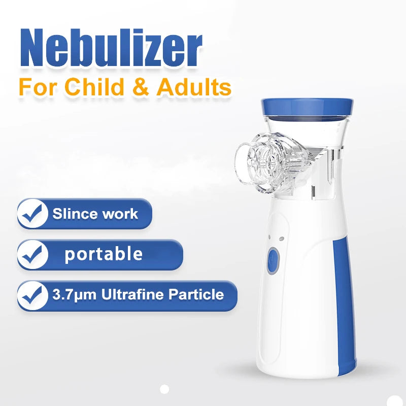 Portable Mesh Nebulizer Machine – USB Rechargeable Silent Inhaler for Kids & Adults