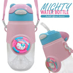 Fancy Style Mighty 3D Cartoon School Bottle – Kids Straw Water Bottle (Leakproof)