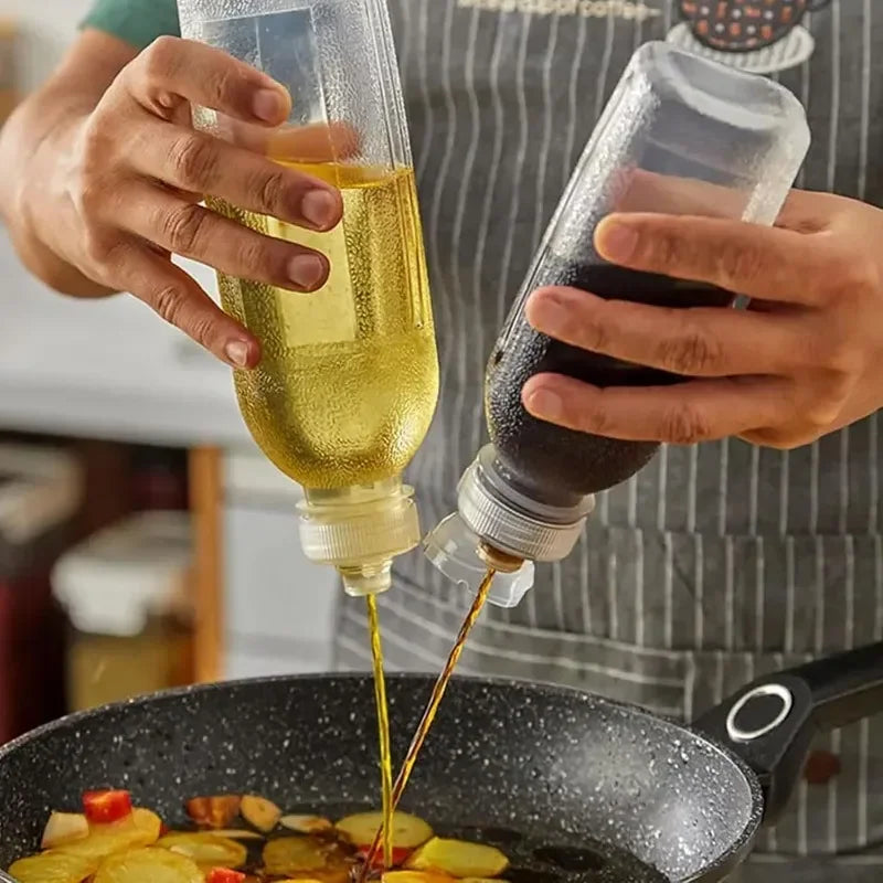 Pack of 2 Oil & Sauce Dispenser Bottle – Leak Proof Kitchen Oil Pour Bottle