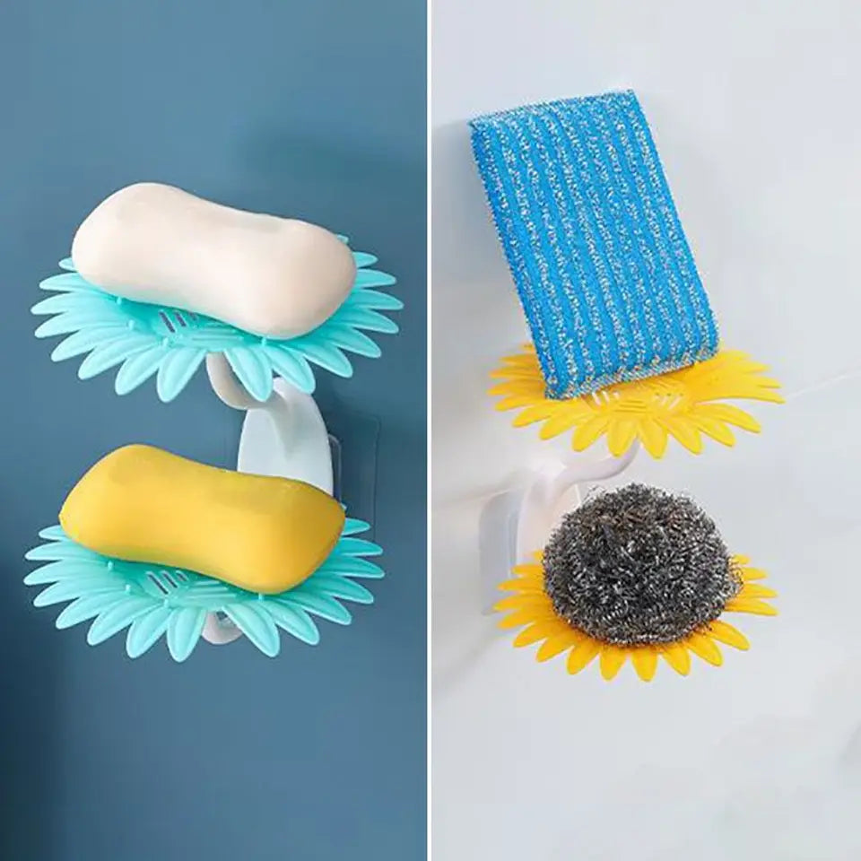 Pack of 2 Sunflower Soap Holder 2 Layer – Wall Mounted Self Draining Soap Dish 🌻