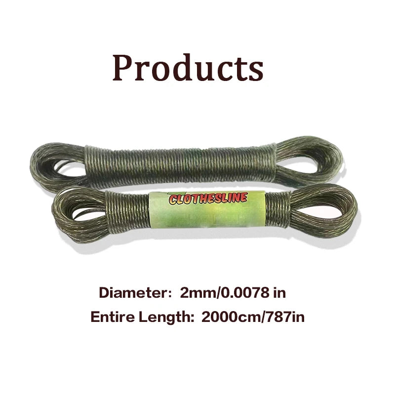 Heavy Duty 20 Meter PVC Metal Inner Rope for Laundry Wet Clothes