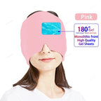 Hot & Cold Therapy Ice Cap – Gel Headache Relief Mask | Migraine Relief & Stress Cooling Cap