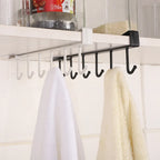 Cabinet Under Shelf 6 Hooks Iron Hanging Rack