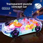 Transparent Police Concept Car Toy for Kids – Light & Gear Motion Puzzle Car