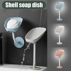 Pack of 2 360° Rotating Soap Holder with Drain – Wall Mounted Self Draining Soap Dish