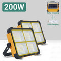 200W Solar LED Flood Light – Rechargeable Dimmable Outdoor Light with USB & Solar Charging (IP66 Waterproof)