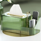 2 in 1 Acrylic Tissue Box Holder – Multifunctional Cosmetic & Tissue Organizer for Vanity & Bathroom