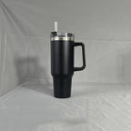 Simple Stainless Steel Tumbler – Large Capacity Insulated Coffee Cup with Handle