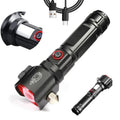 Rechargeable Metal Torch with Safety Hammer – LED Flashlight for Emergency, Car & Outdoor Use