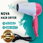 Nova Foldable Hair Dryer – Portable Travel Hair Dryer for Fast Drying (Hot & Cold Air)