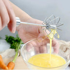 Manual Egg Beater – Stainless Steel Hand Whisk | Semi Automatic Push Whisk for Eggs, Cream & Batter