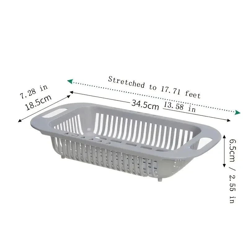 Adjustable Vegetable Drain Rectangular Plastic Basket