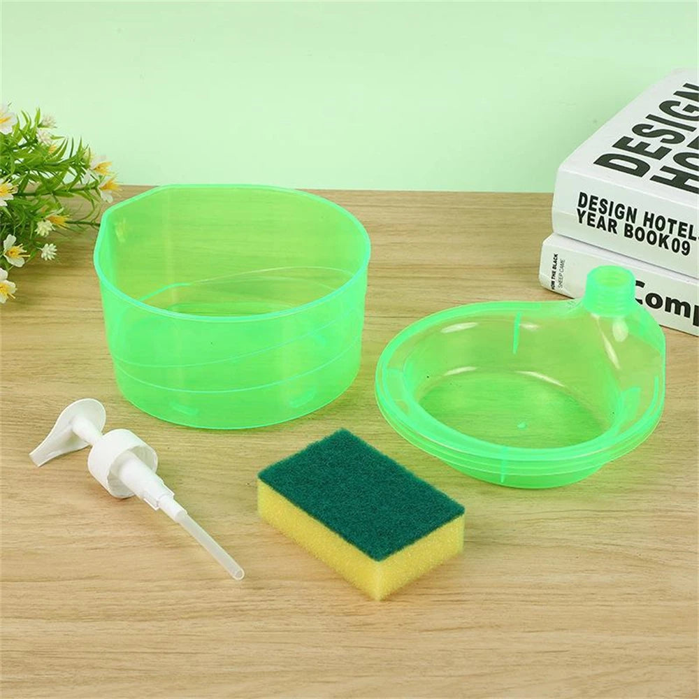 Multi-purpose liquid soap dispenser bowl with built-in sponge holder