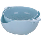 Double Layer Fruit Vegetable Washing Bowl Household Kitchen Sink Rotatable Drainer for Home and Kitchen