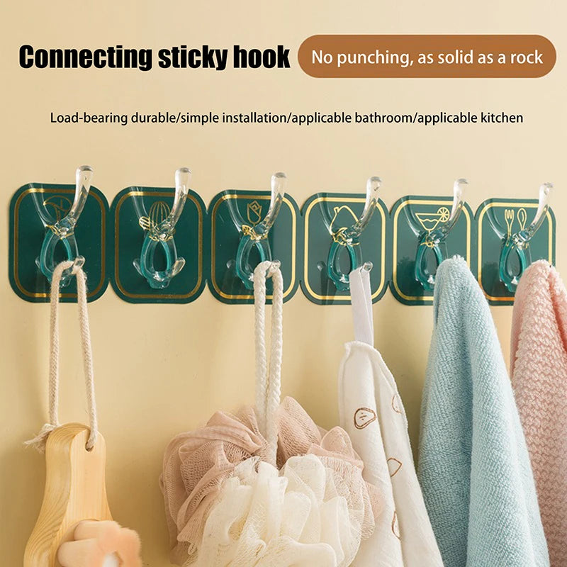 Wall Mounted 6 Hooks Coat Hanger