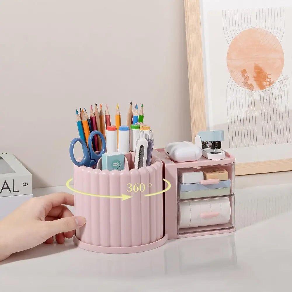 Multipurpose Drawer Cosmetic Storage Box – Pen Holder & Makeup Organizer with Drawers