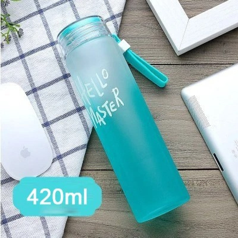 Hello Master Glass Bottle – Gradient Frosted Water Bottle with Strap