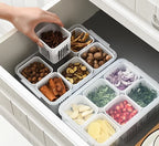 6 Grid Fridge Storage Box – Multi Compartment Organizer | Freezer Safe Kitchen Storage Box