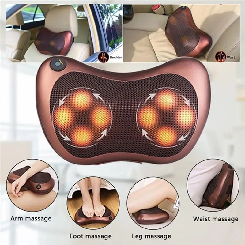 Car Pillow Massager – Electric Shiatsu Neck & Shoulder Massage Cushion with Heat