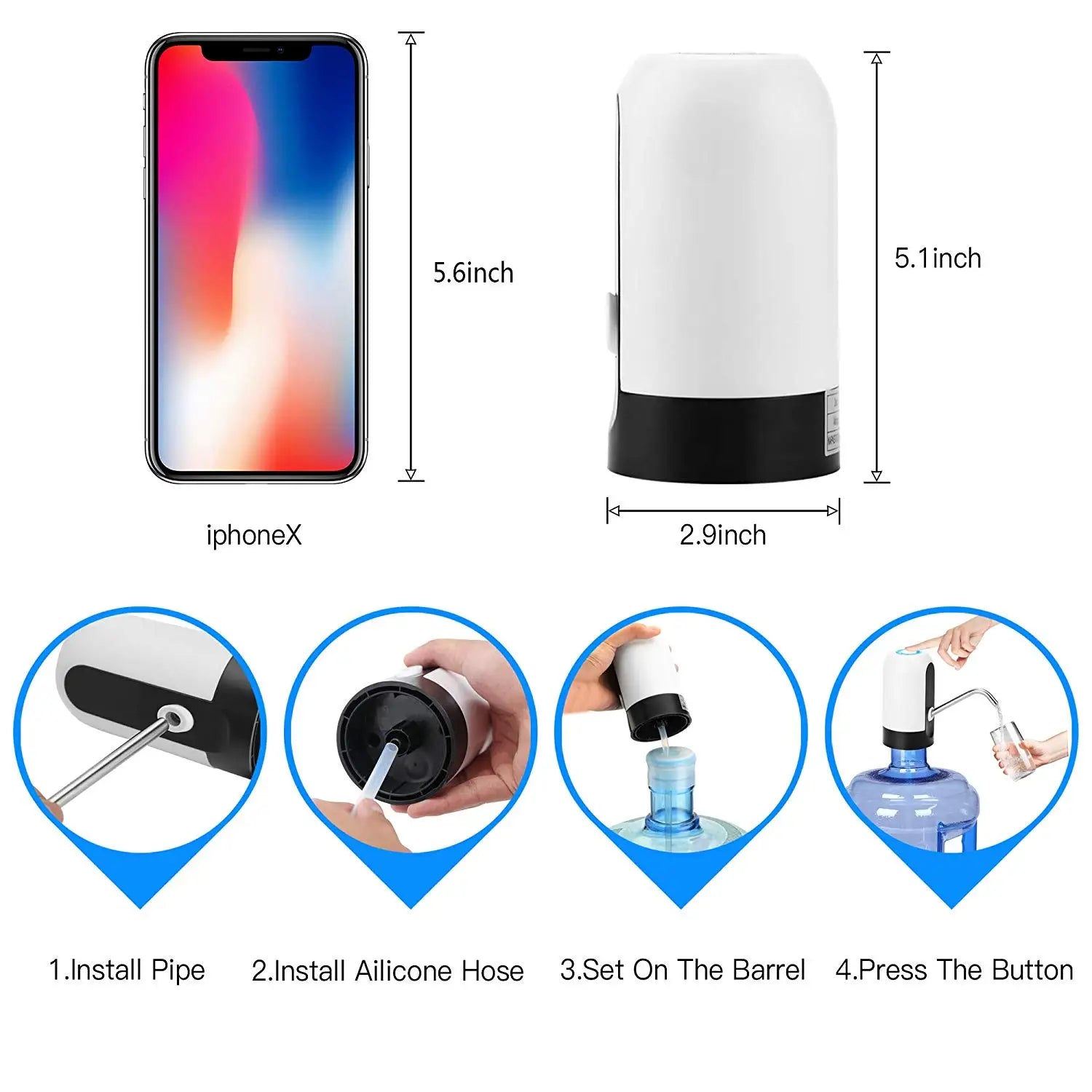 Electric Water Dispenser Pump – USB Rechargeable Bottle Pump for 19L Water Cans
