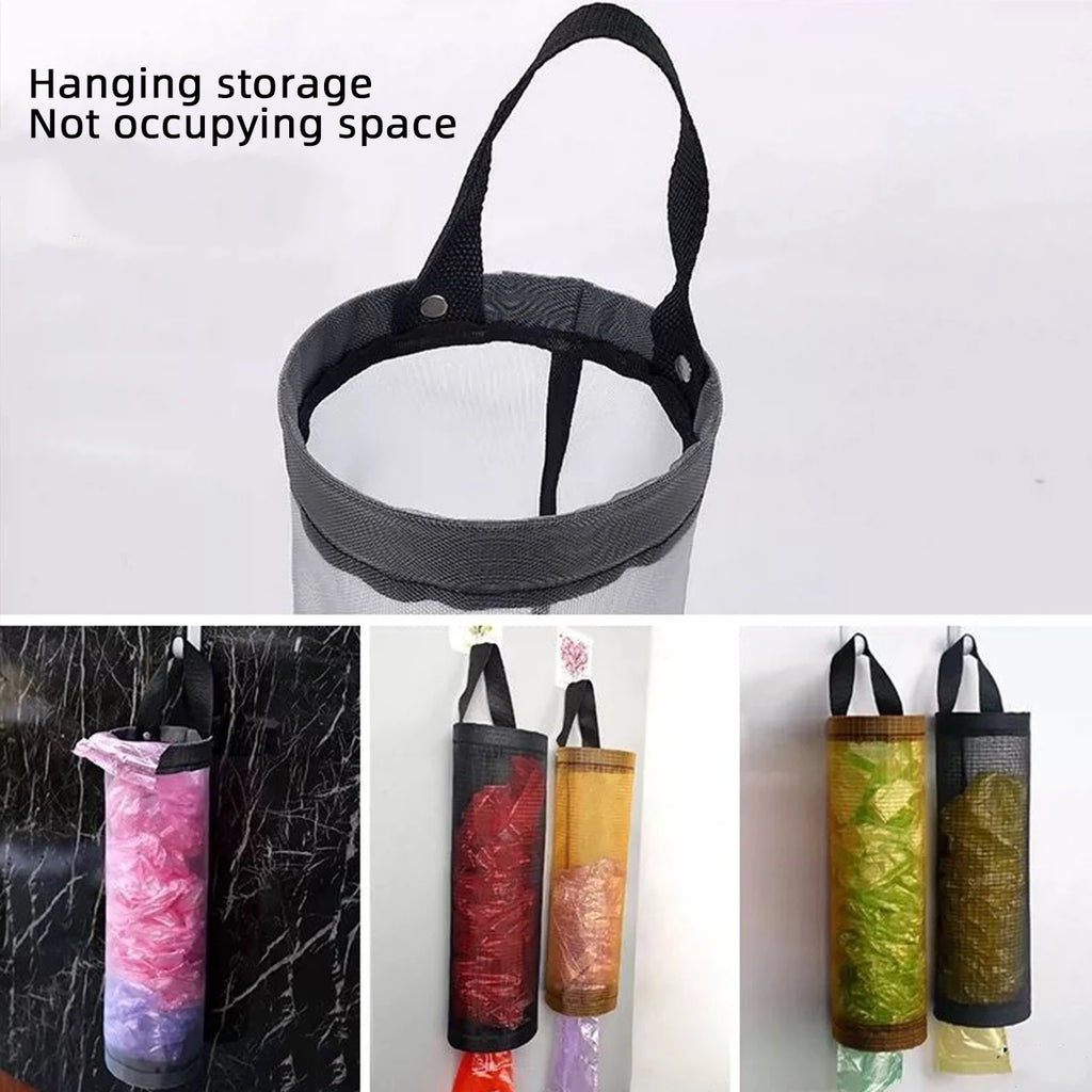 Net Garbage Bags Holder – Wall Hanging Plastic Bag Storage Organizer