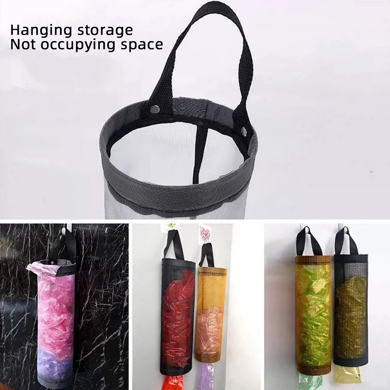 Net Garbage Bags Holder – Wall Hanging Plastic Bag Storage Organizer