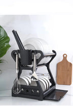 2-Tier Comfort Kitchen Rack – Dish Drying Rack with Cutlery Holder