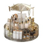Umbrella Makeup Organizer 360° Rotating – Transparent Cosmetic Storage Stand