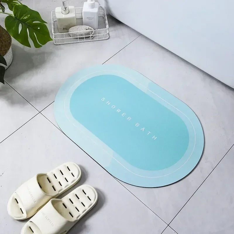 Oval Bath Mat – Anti-Slip Waterproof Bathroom Mat | Soft Quick Dry Shower Floor Mat