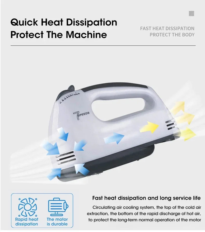Scarlett Electric Hand Mixer – 7 Speed Egg Beater for Baking, Cream & Dough Mixing