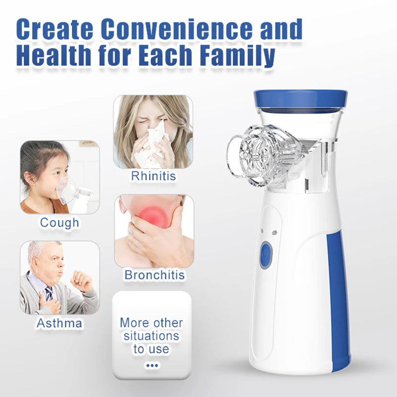 Portable Mesh Nebulizer Machine | USB Rechargeable Silent Nebulizer for Kids & Adults