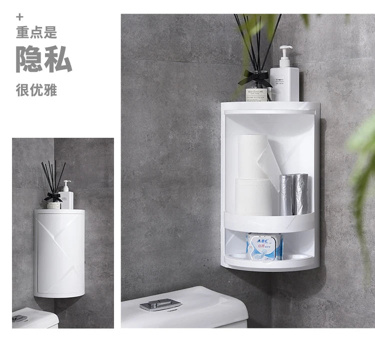 EMSA Bathroom Cabinet – Double Layer Corner Storage Organizer