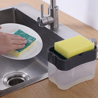 2-in-1 Soap Pump Dispenser with Sponge Holder – Press Type Liquid Soap Box