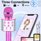 858 Wireless Karaoke Microphone – Bluetooth Singing Mic with Speaker & Voice Effects