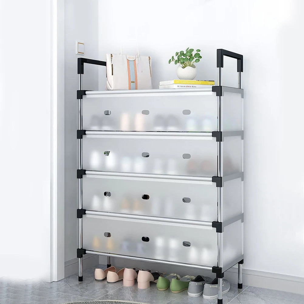 5 Layer Shoe Storage Rack with Dustproof Cover & Handles