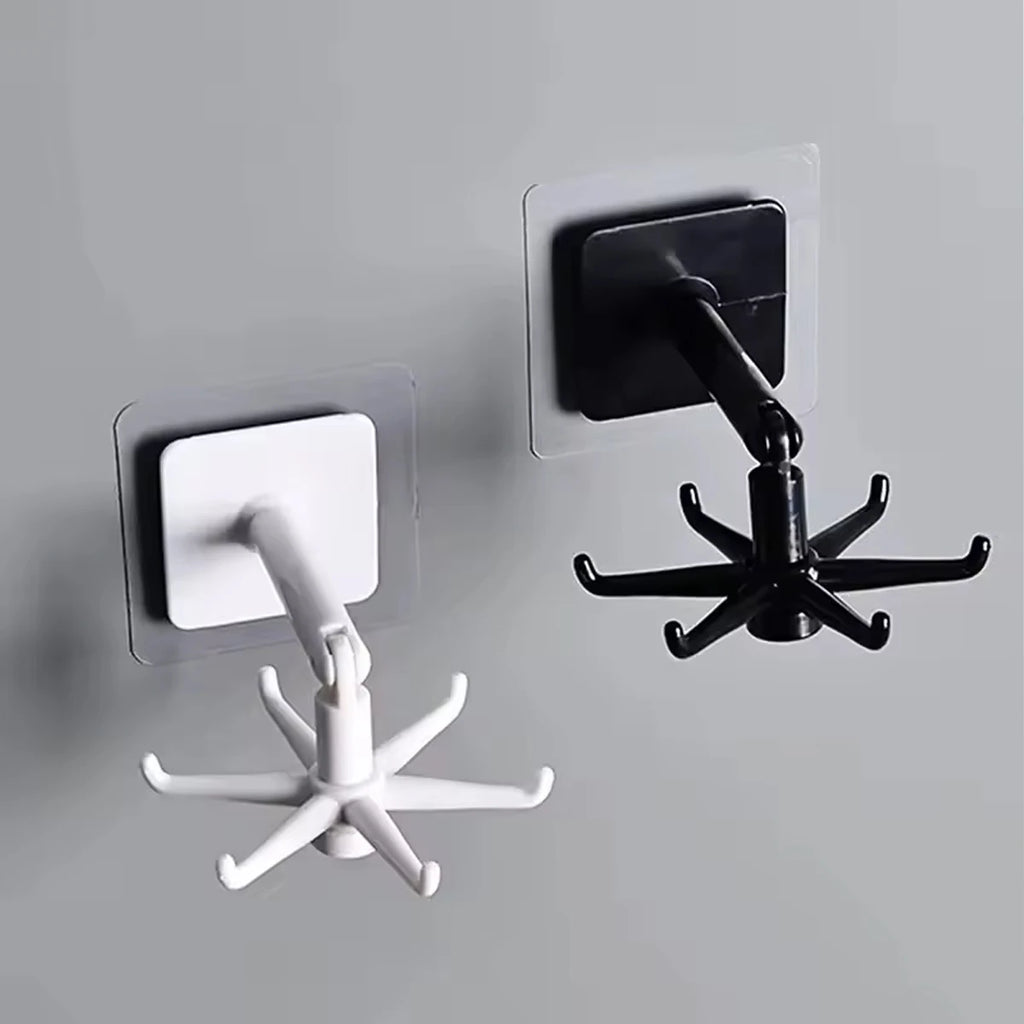 Multi-purpose 360 Degree Rotating Folding SELF-ADHESIVE Hook