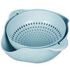 Double Layer Fruit Vegetable Washing Bowl Household Kitchen Sink Rotatable Drainer for Home and Kitchen