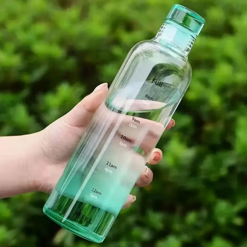 Glass Time Line Water Bottle 500ML – Hydration Tracker Bottle