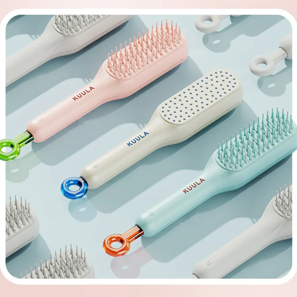 Self Cleaning Hair Brush – Anti-Hair Fall Detangling Comb with One-Click Cleaning
