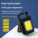 Pack of 2 Mini Keychain COB LED Light – Rechargeable Pocket Flashlight with Bottle Opener & Stand